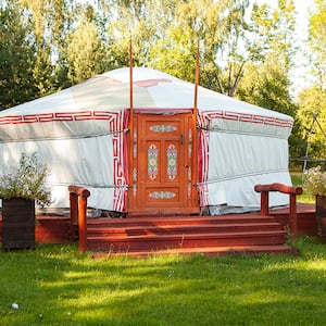 yurt tent in the forest 